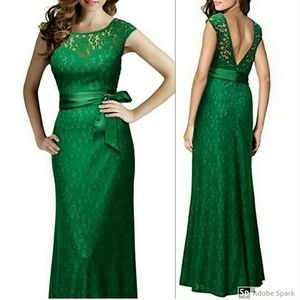 Green Lace Formal/Prom/Maxi Dress